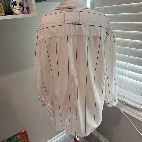 We‎ The Free Happy Hour Striped Oversize Poplin Button-Up Shirt - Picture 6 of 9